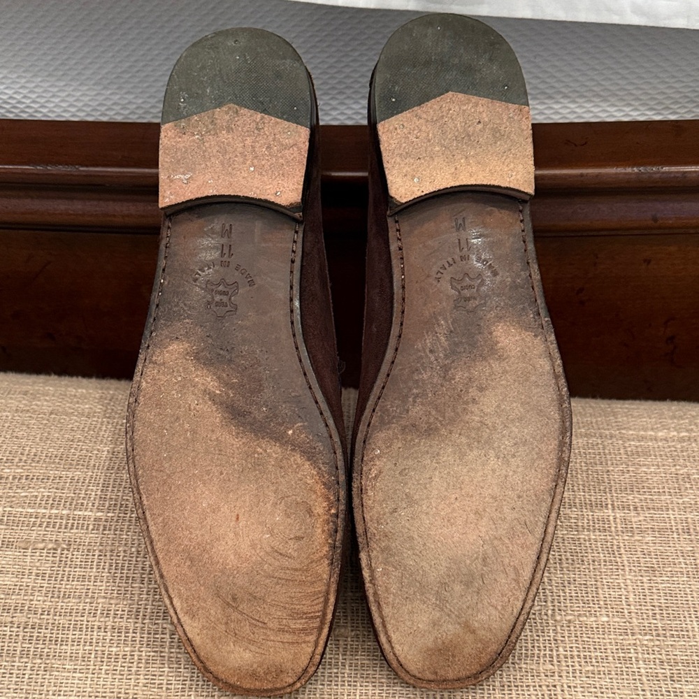 Donald J. Pliner Dark Brown Loafers with Silver Details - Picture 3 of 3